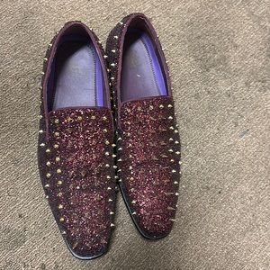 Burgundy and gold formal dress shoes size 13